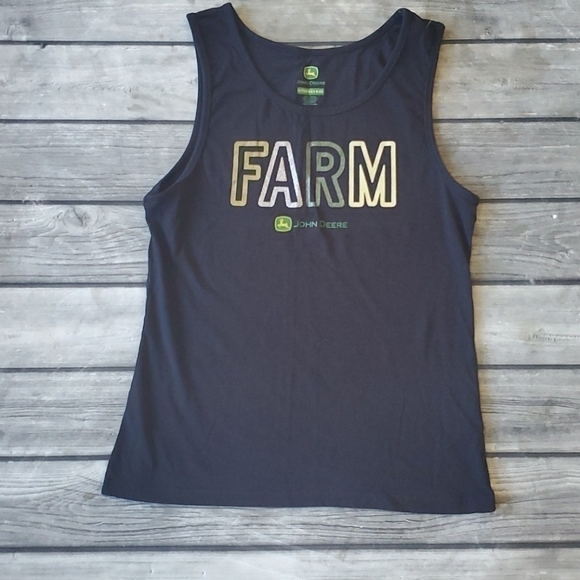 John Deere Tops - Ladies John Deere Sparkly Farm Tank Top Sz X-Large